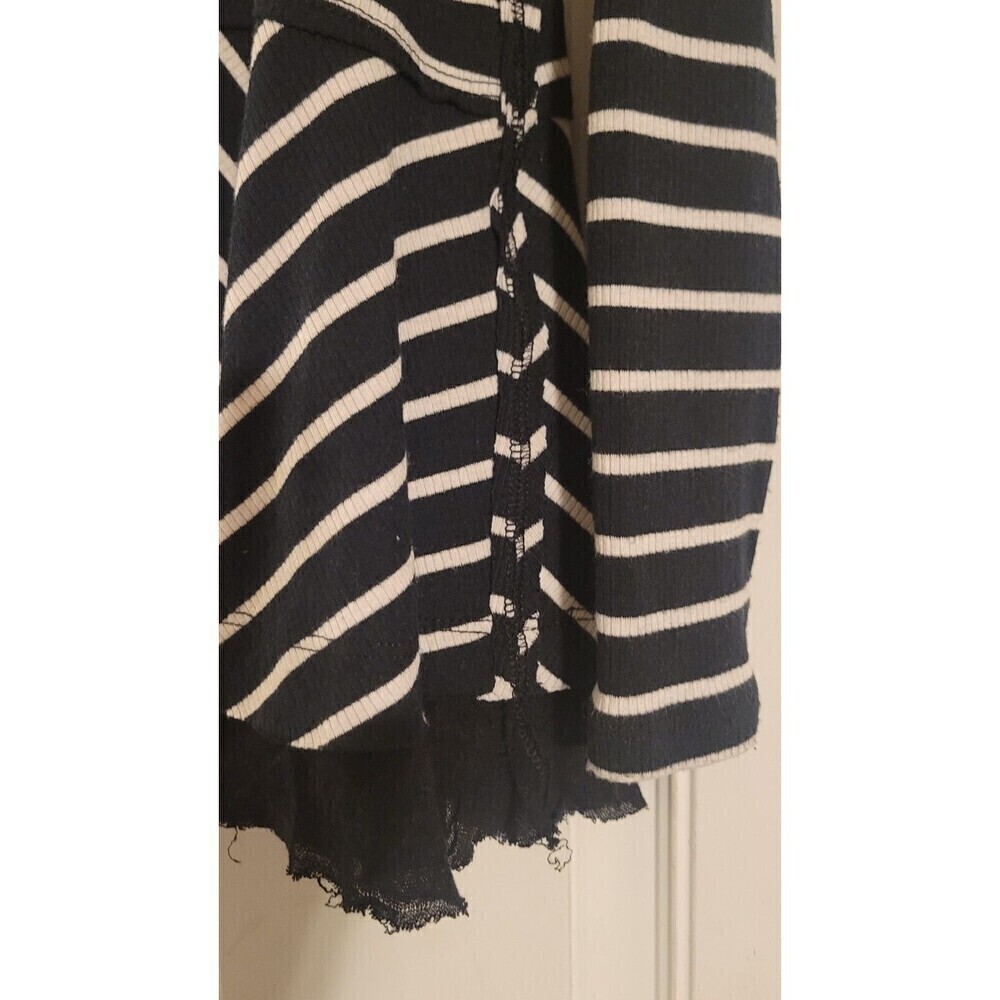 Free People We The Free Tangerine Black and White Striped Peplum Top Size Small - Picture 4 of 12